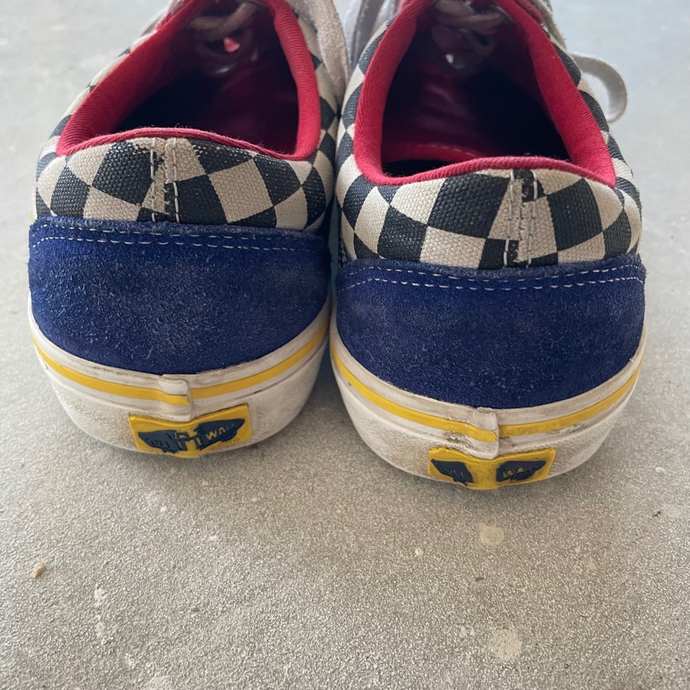 VANS Old Skool Brighton m-8.5 w-10 Checkered MULTICOLOR Flower embroidered READ - Picture 10 of 13